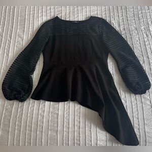 SHEIN Black Sparkly Striped Top blouse Size large